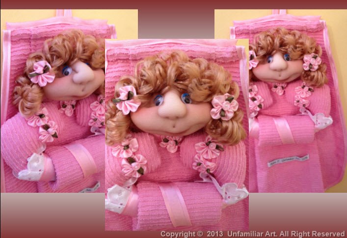 New handmade Pink Spring Towel Rail Doll Soft Sculpture Kitchen Art # 2